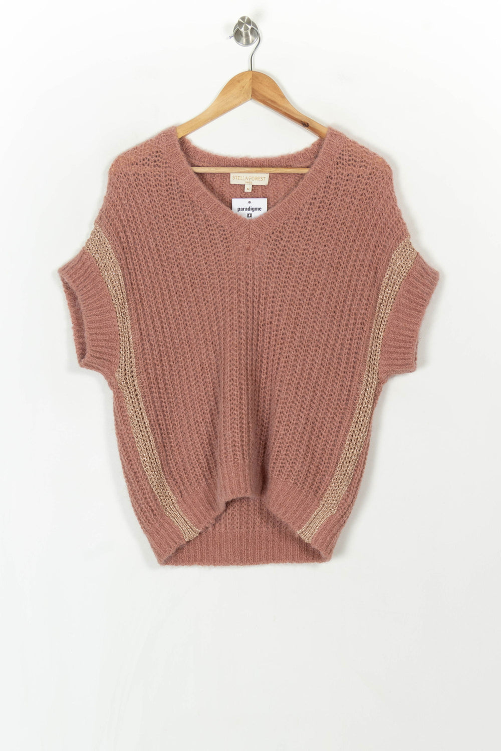 Pull Sans Manches Rose et Beige - Taille M/38 de la marque Stella Forest | PARAD120005 - Vendu par Paradigme - Image 2