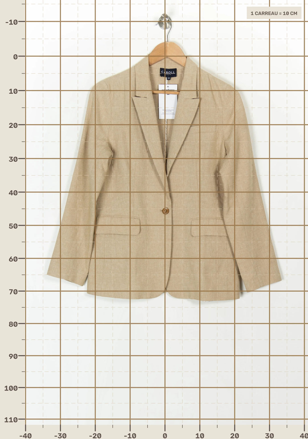 Blazer Beige - Taille M/38 de la marque Caroll | PARAD120016 - Vendu par Paradigme - Image 4