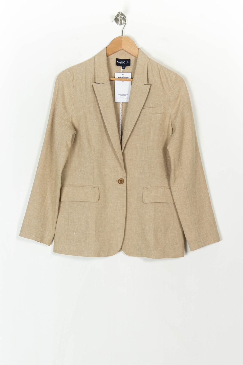 Blazer Beige - Taille M/38 de la marque Caroll | PARAD120016 - Vendu par Paradigme - Image 2