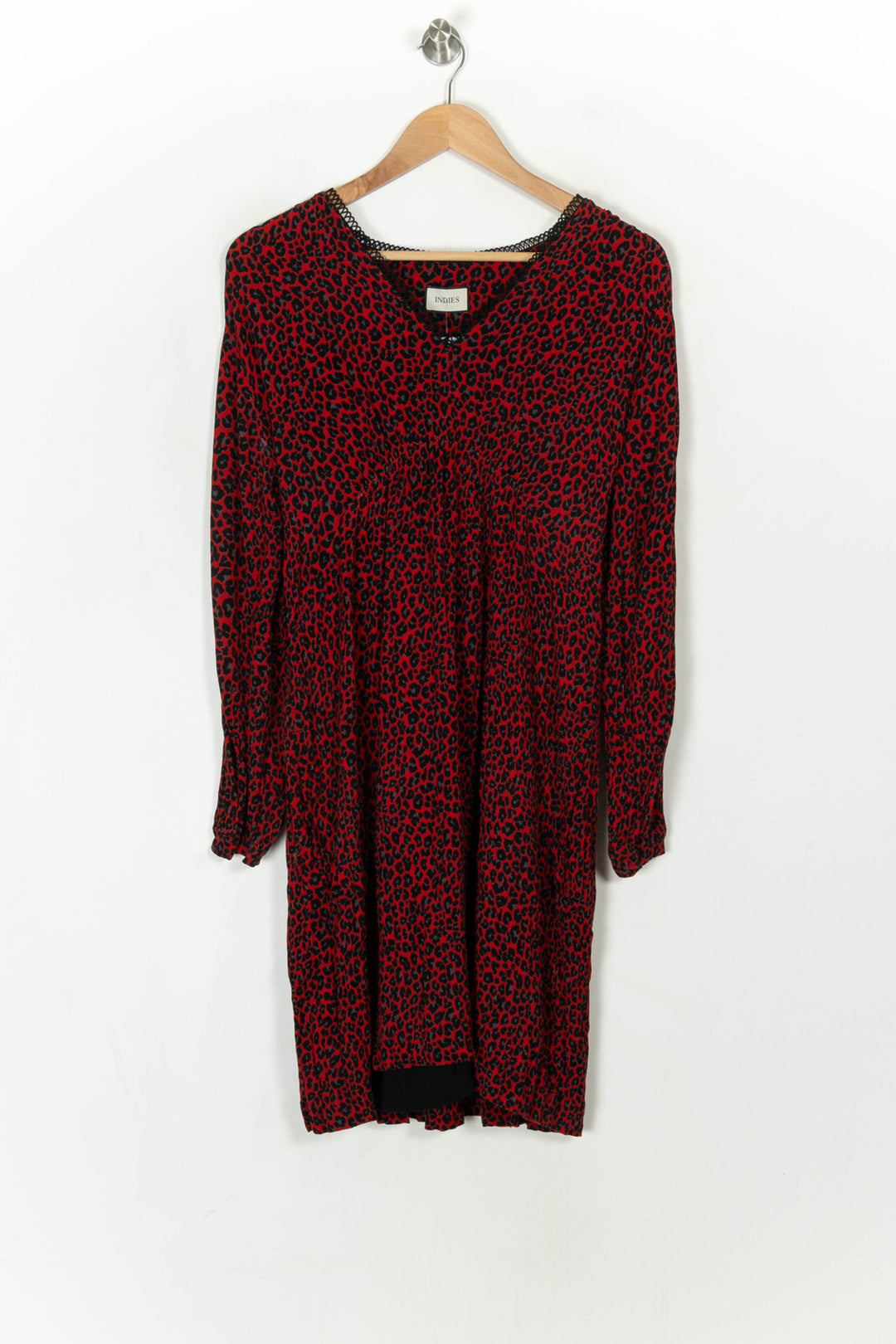 Robe Midi Rouge et Noir - Taille M/38 de la marque Indies | PARAD120021 - Vendu par Paradigme - Image 2