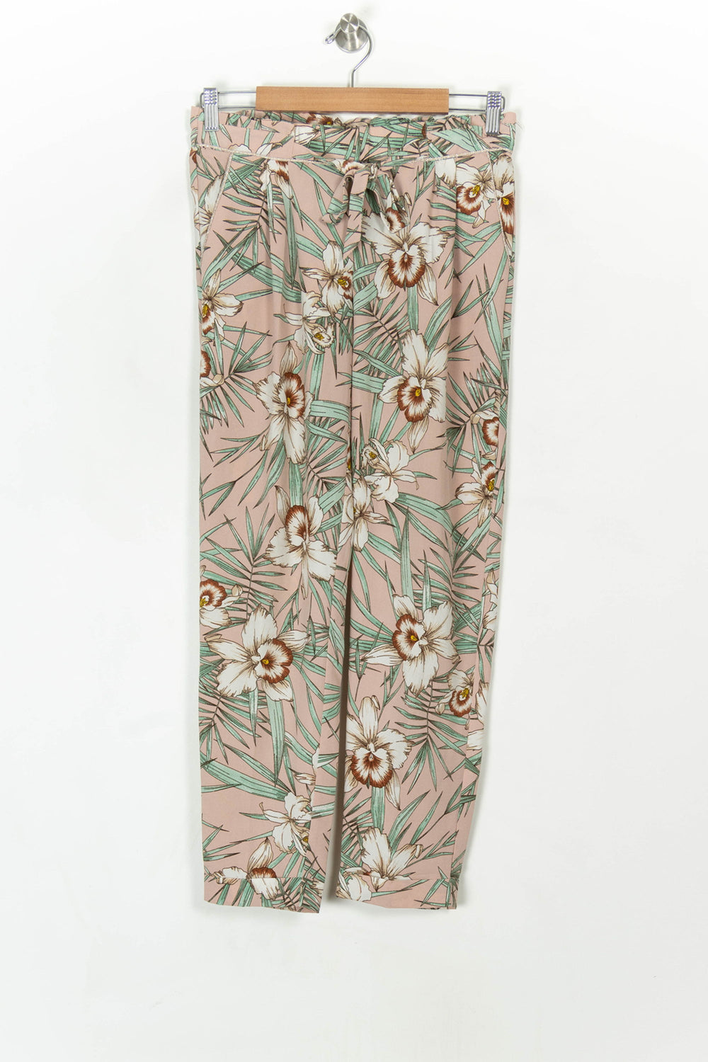 Pantalon Fleuri Rose et Vert - Taille M/38 de la marque Grace & Mila | PARAD120022 - Vendu par Paradigme - Image 2