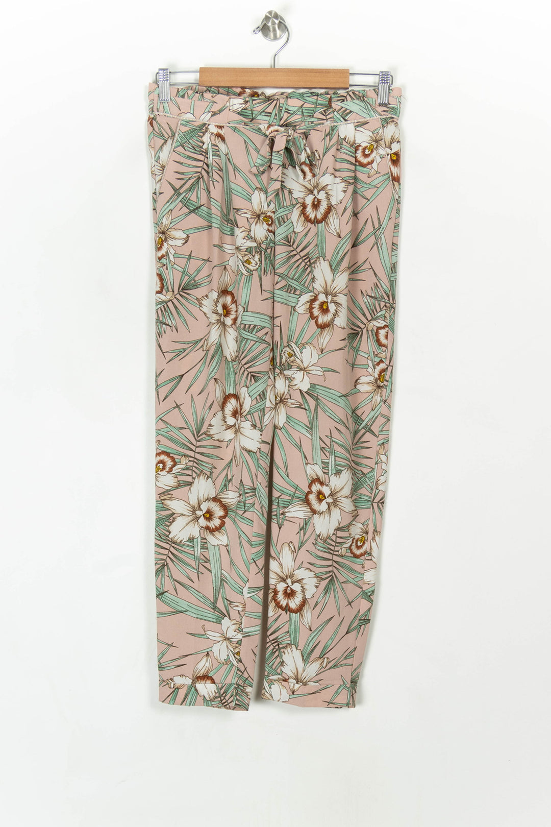 Pantalon Fleuri Rose et Vert - Taille M/38 de la marque Grace &amp; Mila | PARAD120022 - Vendu par Paradigme - Image 2