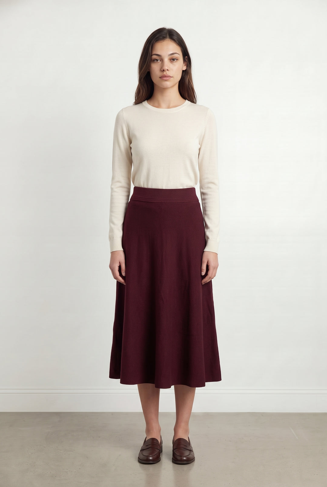 Jupe Midi Bordeaux - Taille XS/34 de la marque Petite Mendigote | PARAD120033 - Vendu par Paradigme - Image 1