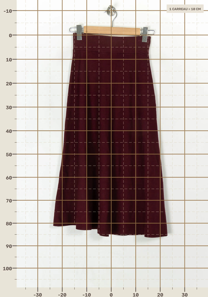 Jupe Midi Bordeaux - Taille XS/34 de la marque Petite Mendigote | PARAD120033 - Vendu par Paradigme - Image 4