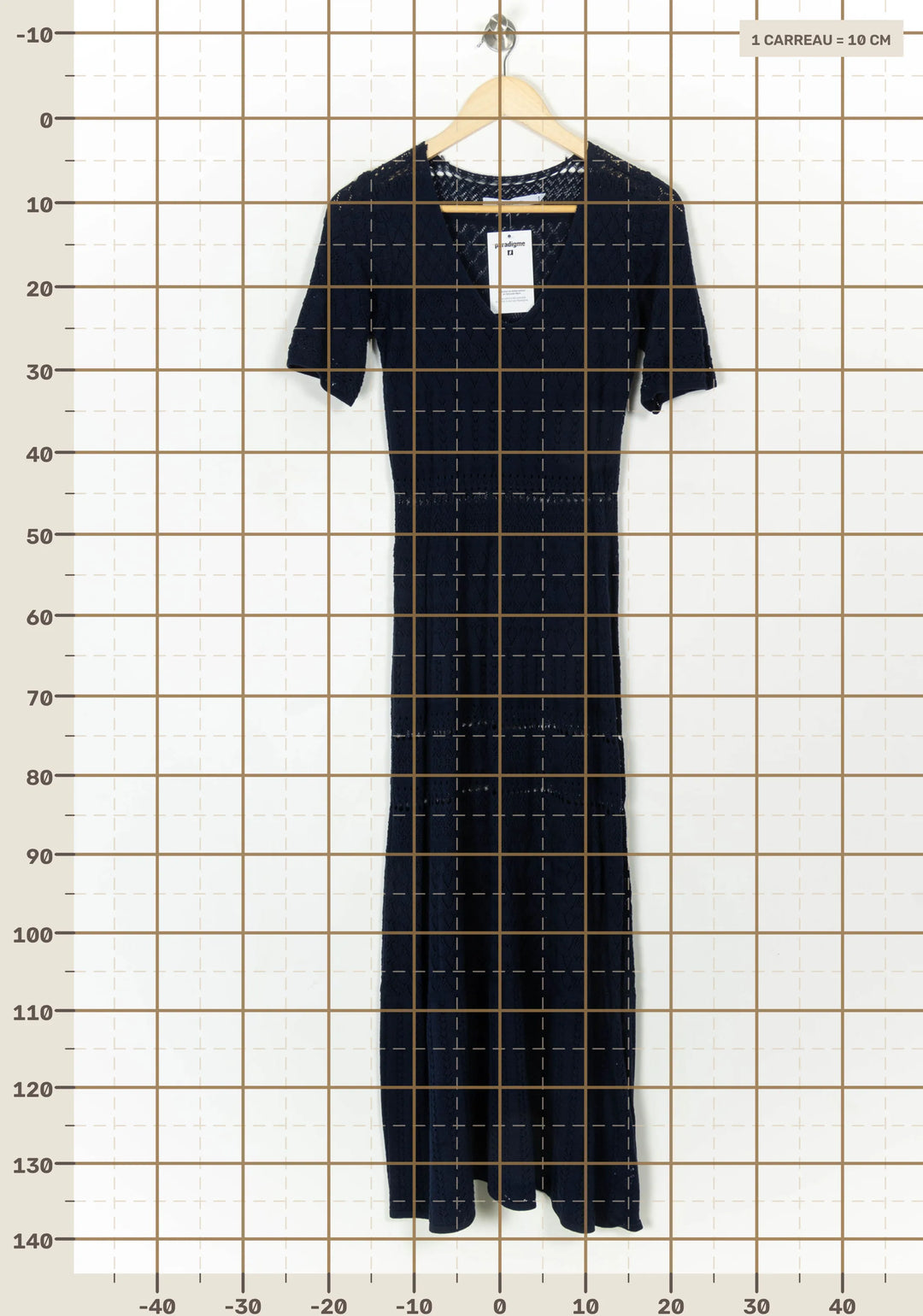 Robe Longue Bleu - Taille M/38 de la marque La Fée Maraboutée | PARAD120048 - Vendu par Paradigme - Image 4