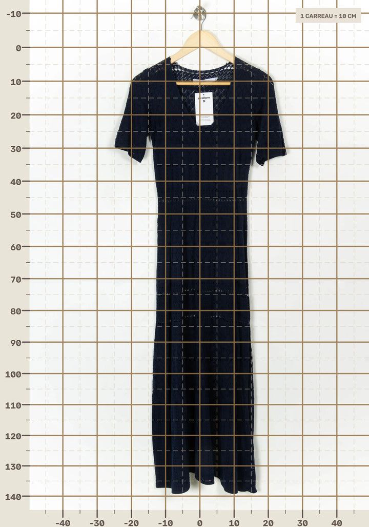 Robe Longue Bleu - Taille M/38 de la marque La Fée Maraboutée | PARAD120048 - Vendu par Paradigme - Image 4