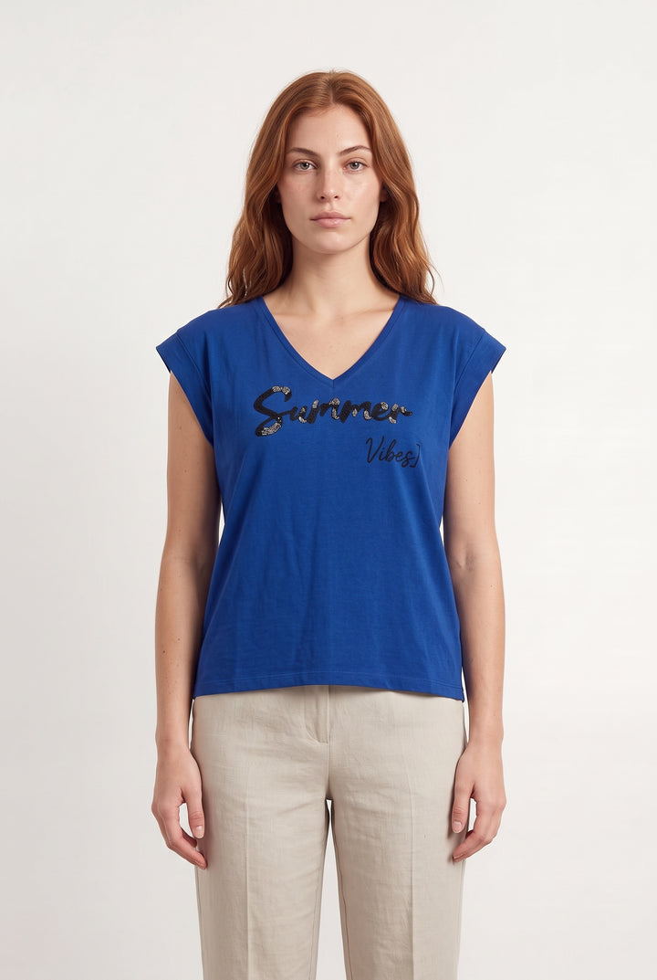 Tee-shirt Bleu - Taille M/38 de la marque IKKS | PARAD120053 - Vendu par Paradigme - Image 1
