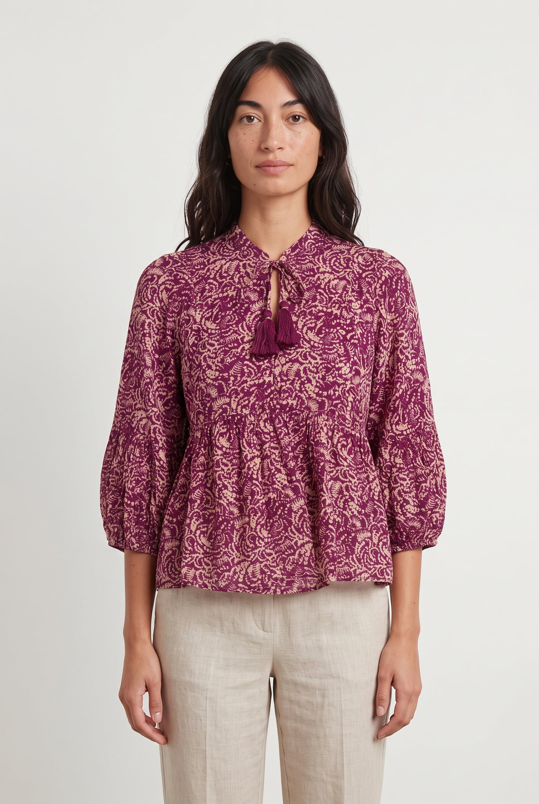 Blouse Rose et Beige - Taille M/38 de la marque Vanessa Bruno | PARAD120069 - Vendu par Paradigme - Image 1