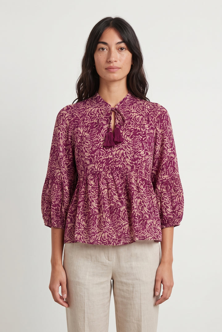 Blouse Rose et Beige - Taille M/38 de la marque Vanessa Bruno | PARAD120069 - Vendu par Paradigme - Image 1