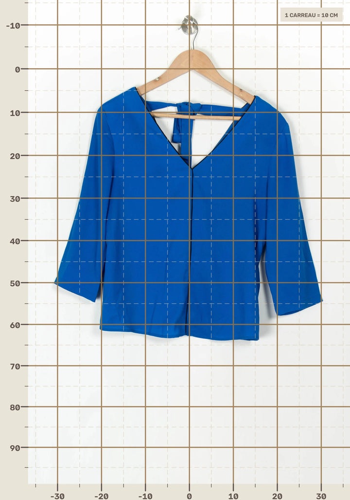Blouse Bleue - Taille S/36 de la marque Claudie Pierlot | PARAD120075 - Vendu par Paradigme - Image 4