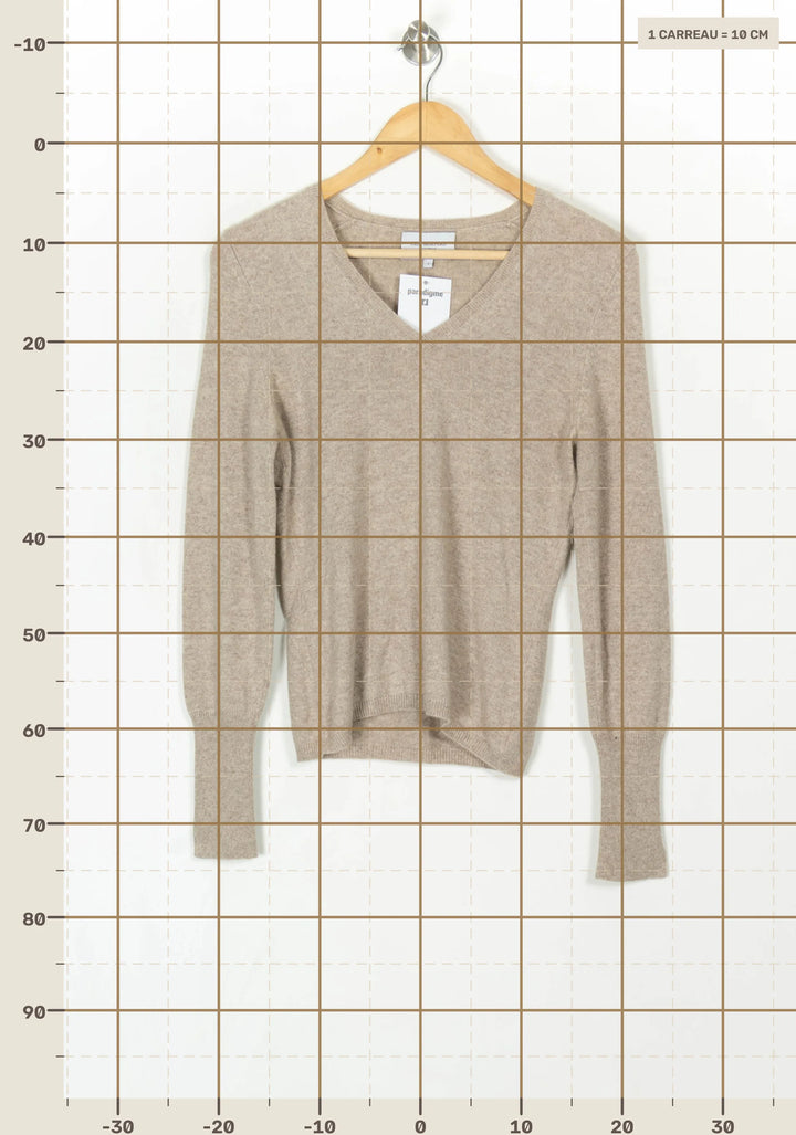 Pull Beige - Taille S/36 de la marque Eric Bompard | PARAD120076 - Vendu par Paradigme - Image 4