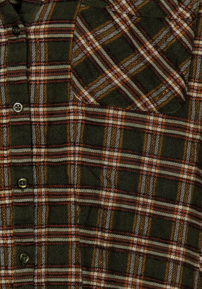 Chemise à Carreaux Verte et Marron - Taille XXXL/46 de la marque Caroll | PARAD120080 - Vendu par Paradigme - Image 3