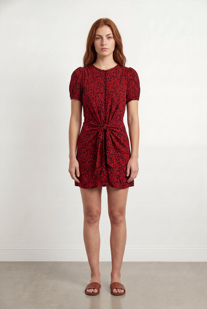 Robe portefeuille rouge et noire - Taille S/36 de la marque Zadig&amp;Voltaire | PARAD120088 - Vendu par Paradigme - Image 1