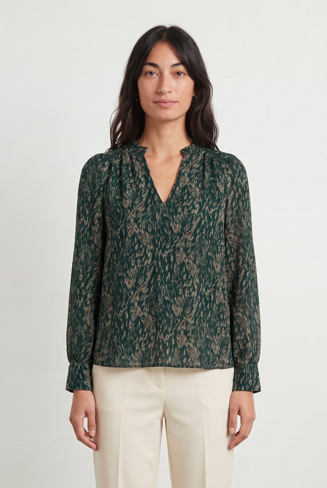 Blouse Verte et Beige - Taille S/36 de la marque Karl Marc John | PARAD120091 - Vendu par Paradigme - Image 1