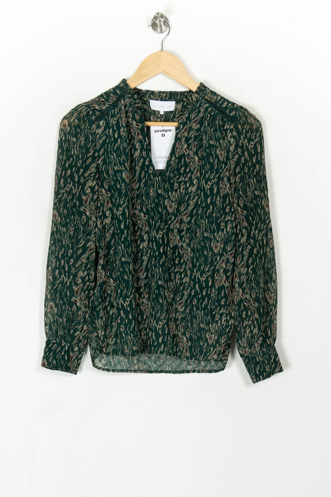 Blouse Verte et Beige - Taille S/36 de la marque Karl Marc John | PARAD120091 - Vendu par Paradigme - Image 2