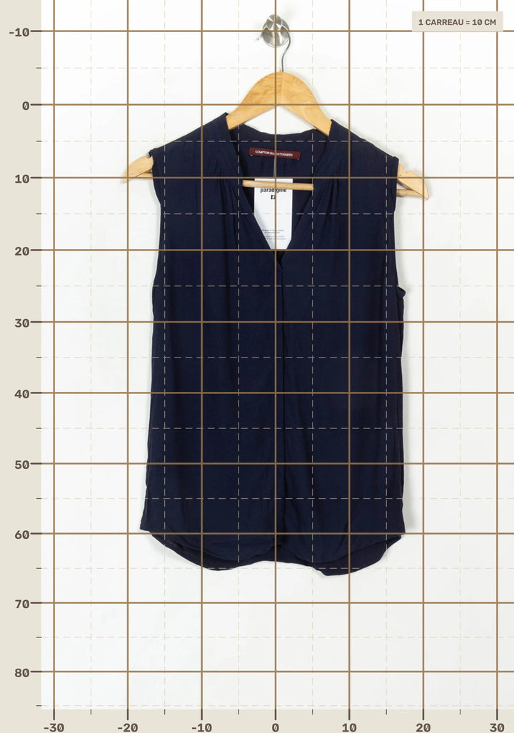 Blouse Sans Manches Bleue - Taille S/36 de la marque Comptoir des Cotonniers | PARAD120104 - Vendu par Paradigme - Image 4