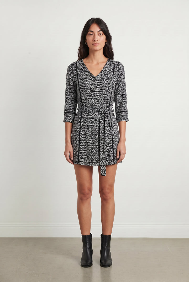 Robe Portefeuille Noire et Blanche - Taille M/38 de la marque IKKS | PARAD120107 - Vendu par Paradigme - Image 1