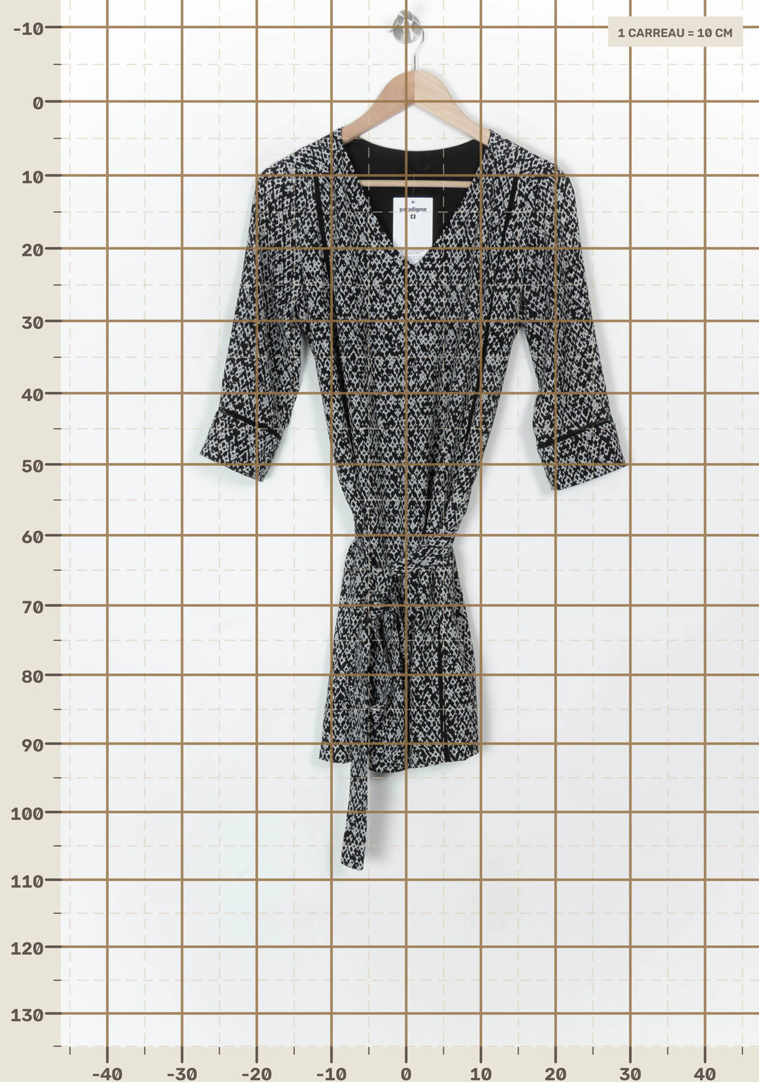 Robe Portefeuille Noire et Blanche - Taille M/38 de la marque IKKS | PARAD120107 - Vendu par Paradigme - Image 4