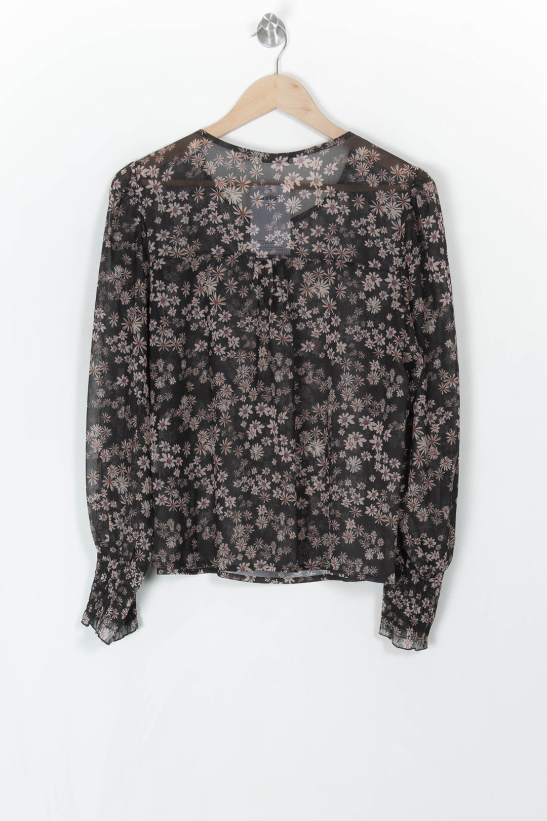 Blouse Noire et Fleurie - Taille XL/42 de la marque La Fée Maraboutée | PARAD120115 - Vendu par Paradigme - Image 5