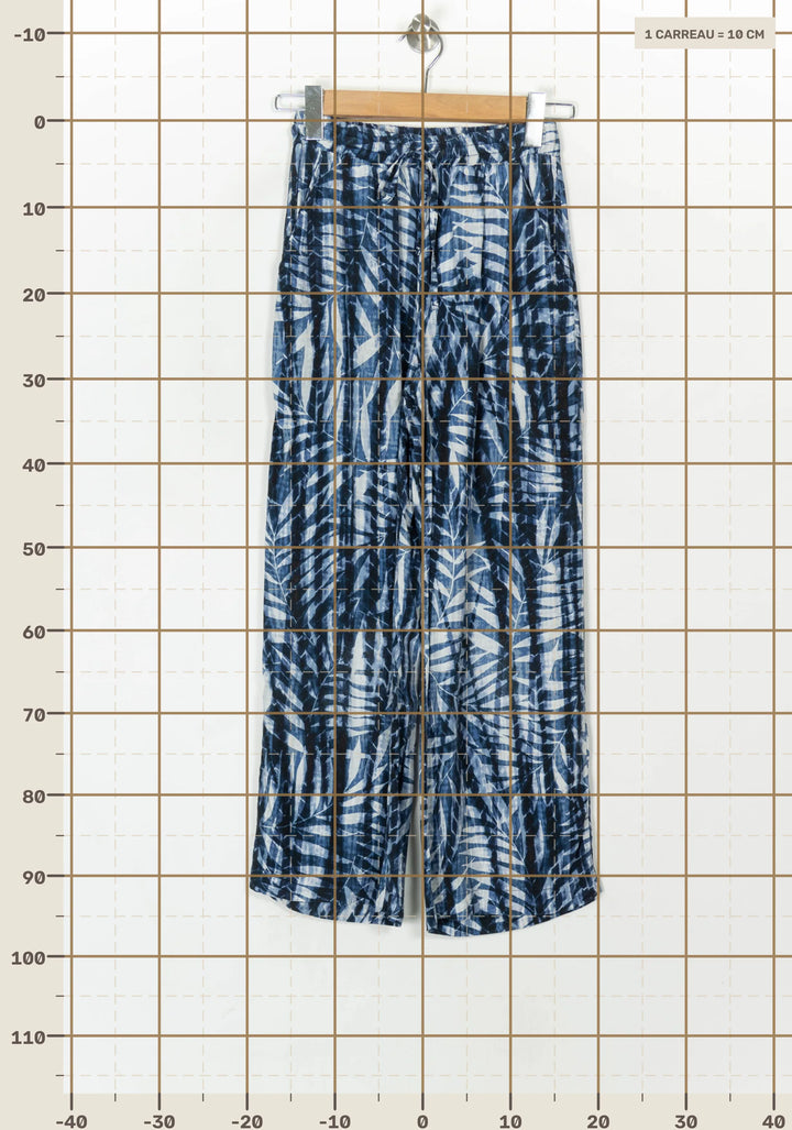 Pantalon Large Bleu et Blanc - Taille XS/34 de la marque La Fée Maraboutée | PARAD120117 - Vendu par Paradigme - Image 4