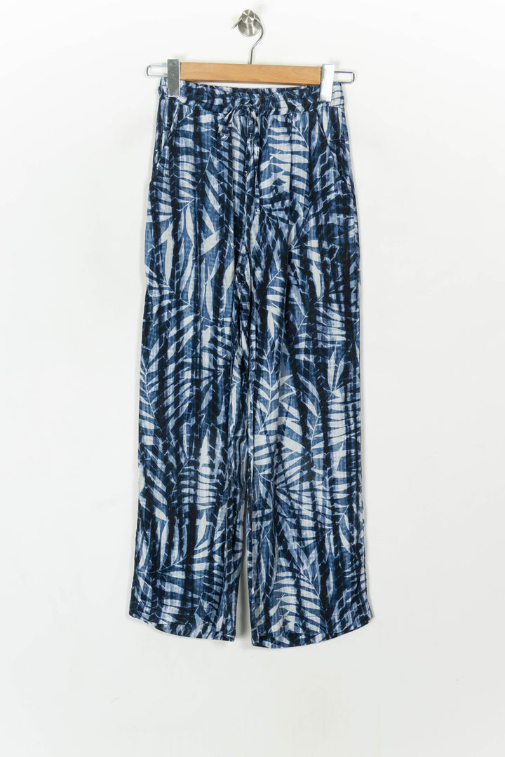 Pantalon Large Bleu et Blanc - Taille XS/34 de la marque La Fée Maraboutée | PARAD120117 - Vendu par Paradigme - Image 2