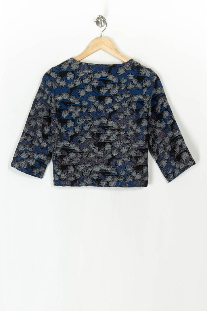 Veste Courte Bleu et Noir - Taille S/36 de la marque La Fée Maraboutée | PARAD120119 - Vendu par Paradigme - Image 5