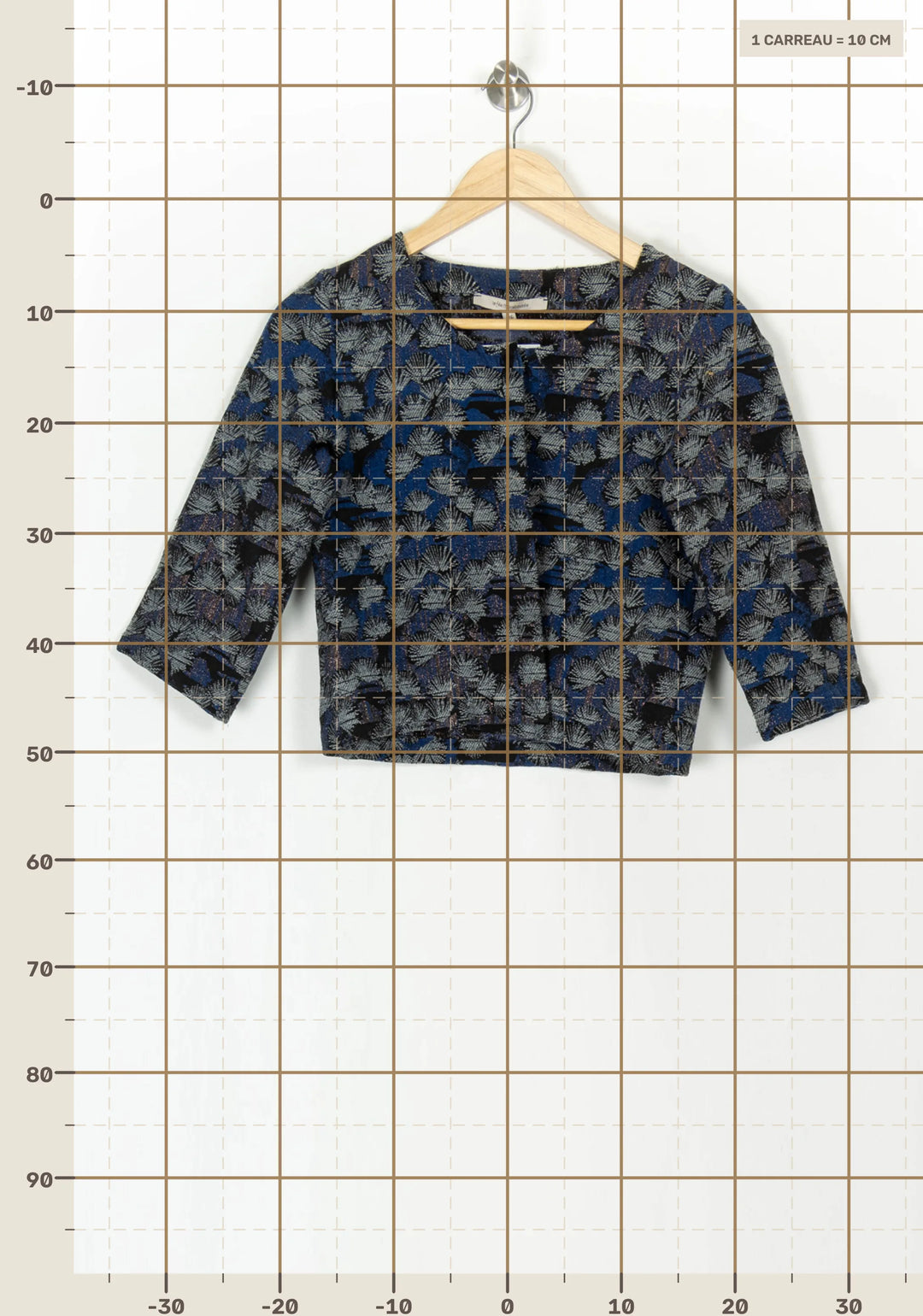 Veste Courte Bleu et Noir - Taille S/36 de la marque La Fée Maraboutée | PARAD120119 - Vendu par Paradigme - Image 4