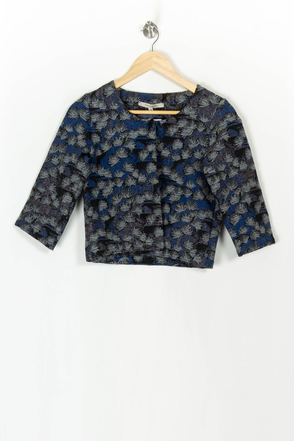 Veste Courte Bleu et Noir - Taille S/36 de la marque La Fée Maraboutée | PARAD120119 - Vendu par Paradigme - Image 2