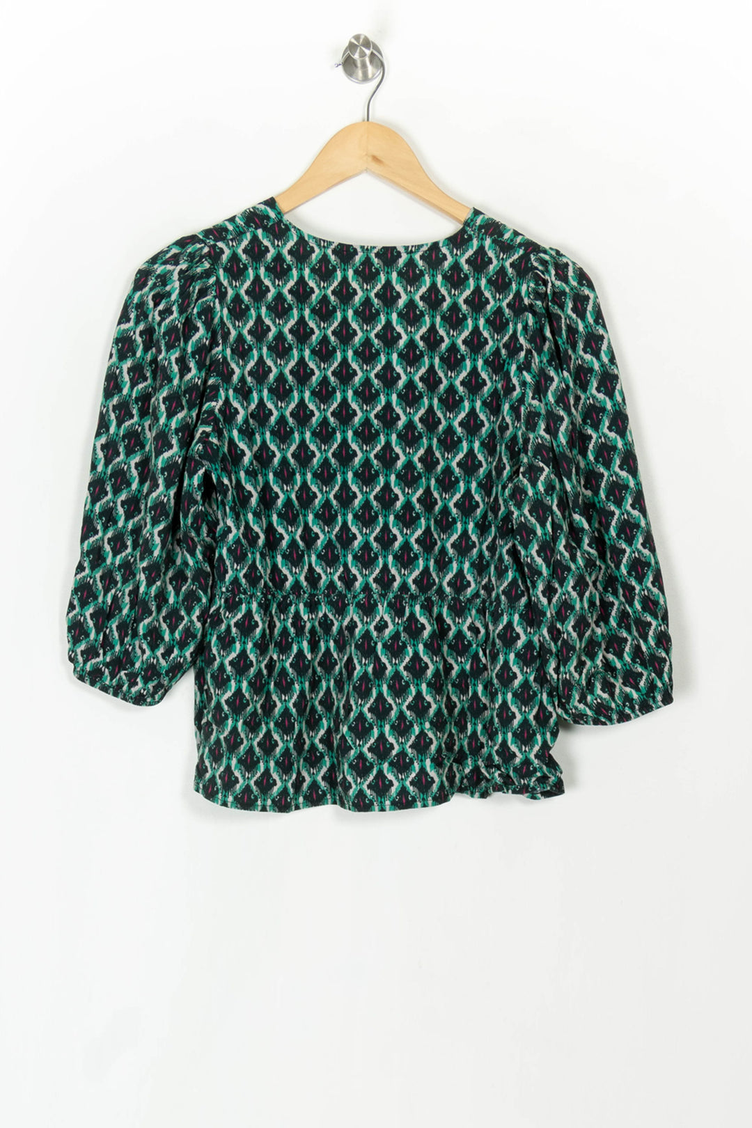 Blouse Verte et Noire - Taille L/40 de la marque La Fée Maraboutée | PARAD120125 - Vendu par Paradigme - Image 5