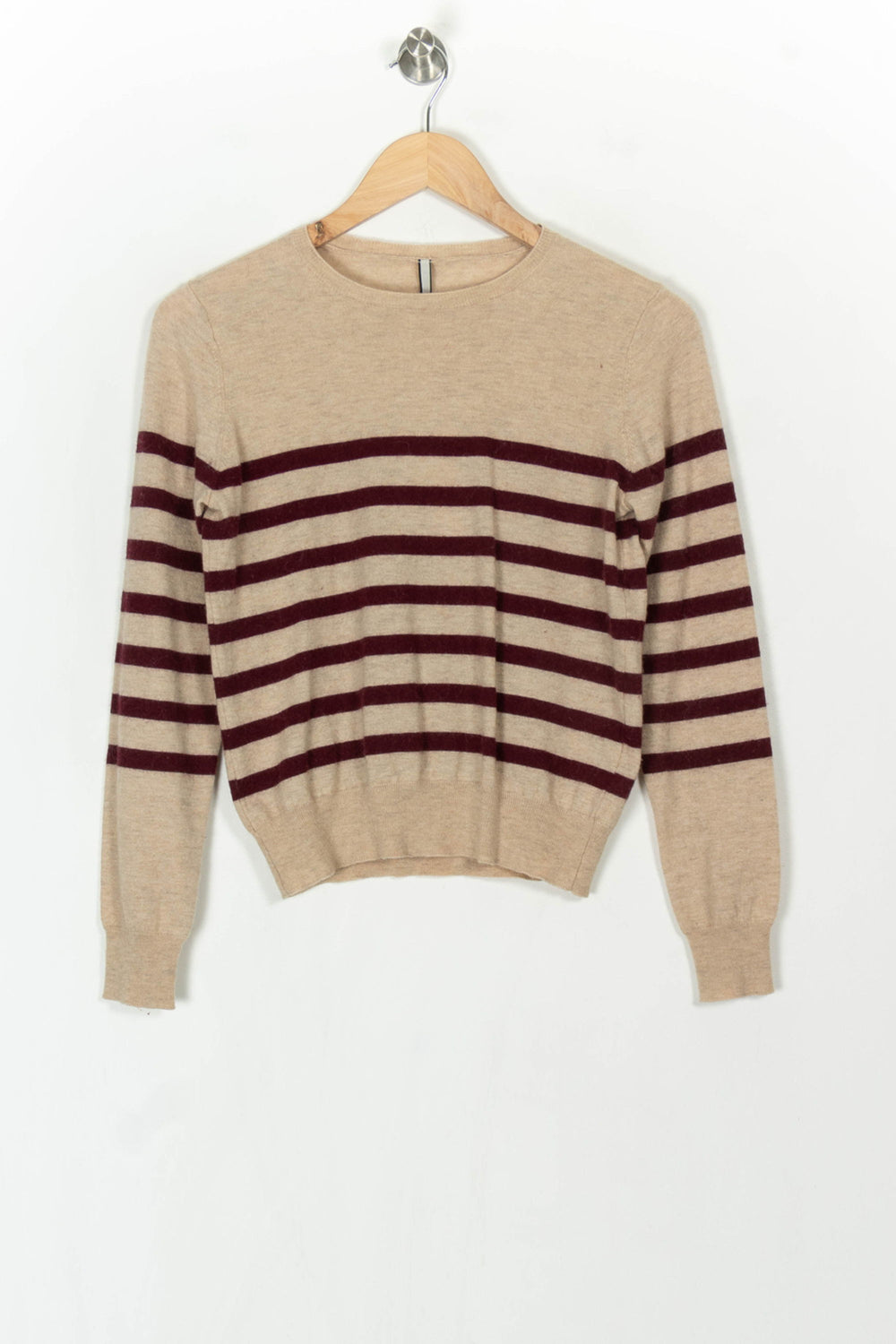Pull Beige et Bordeaux - Taille M/38 de la marque Indies | PARAD120129 - Vendu par Paradigme - Image 2