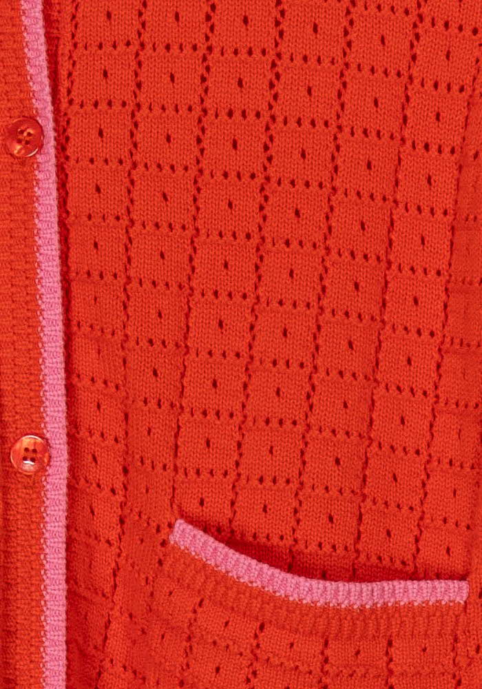 Gilet Rouge et Rose - Taille XL/42 de la marque Petite Mendigote | PARAD120132 - Vendu par Paradigme - Image 3