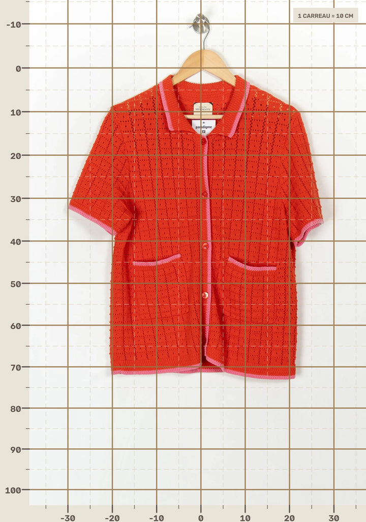 Gilet Rouge et Rose - Taille XL/42 de la marque Petite Mendigote | PARAD120132 - Vendu par Paradigme - Image 4