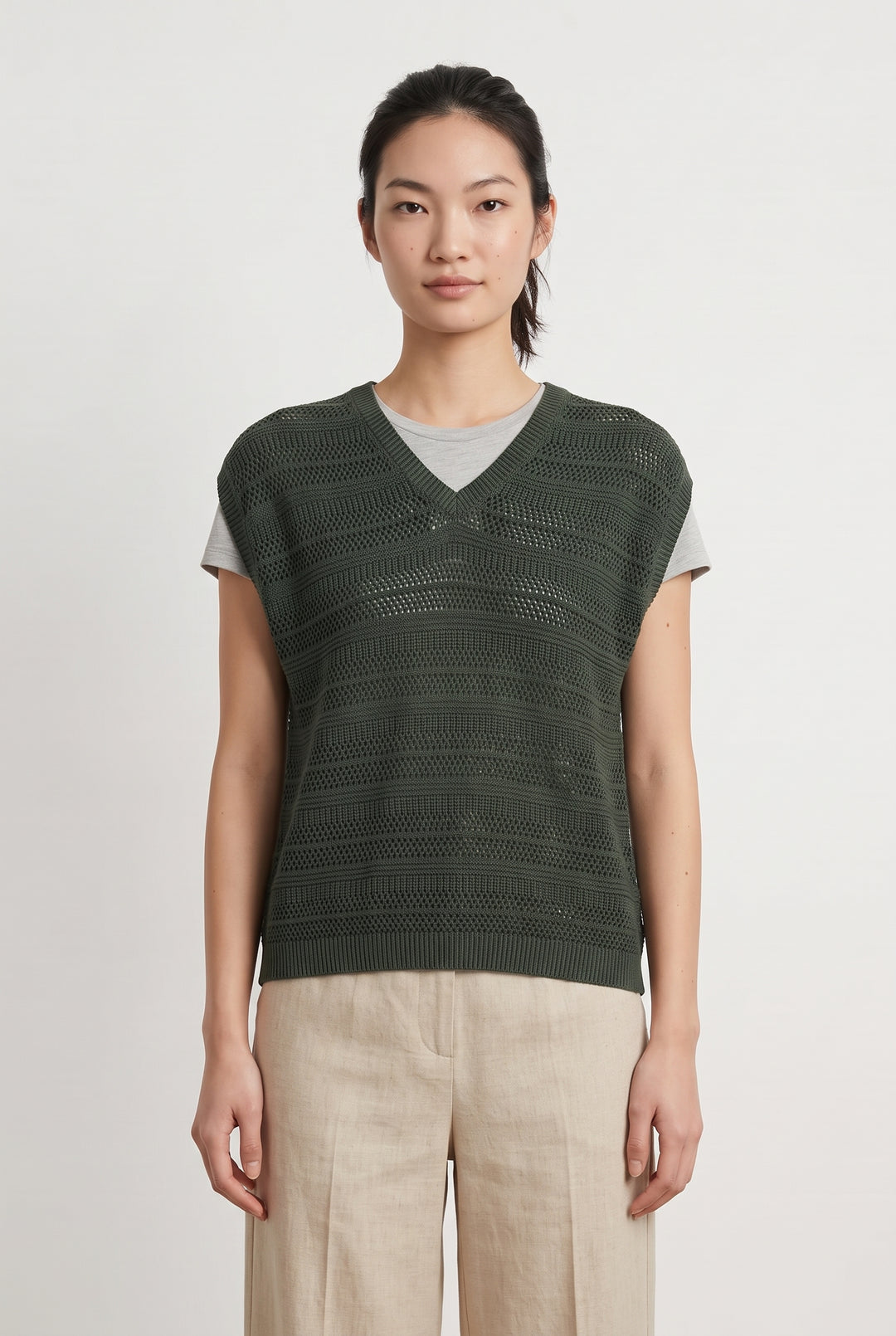Pull Sans Manches Vert - Taille S/36 de la marque Sud express | PARAD120133 - Vendu par Paradigme - Image 1