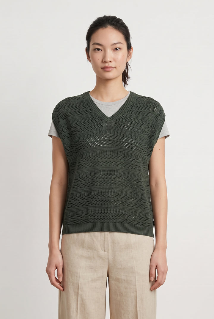 Pull Sans Manches Vert - Taille S/36 de la marque Sud express | PARAD120133 - Vendu par Paradigme - Image 1