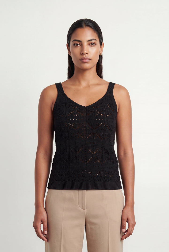 Débardeur Noir - Taille L/40 de la marque La Fée Maraboutée | PARAD120134 - Vendu par Paradigme - Image 1