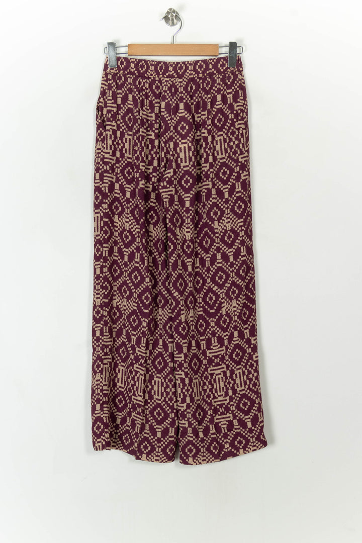 Pantalon Large Bordeau et Beige - Taille XS/34 de la marque Caroll | PARAD120140 - Vendu par Paradigme - Image 5