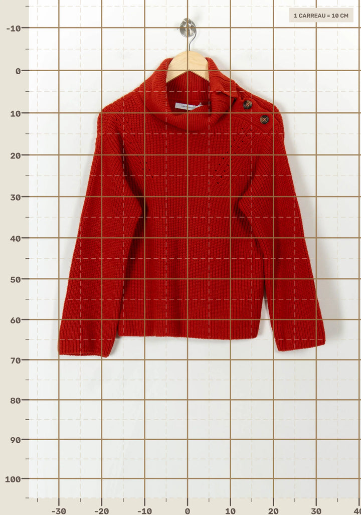 Pull Orange - Taille XS/34 de la marque La Fée Maraboutée | PARAD120142 - Vendu par Paradigme - Image 4