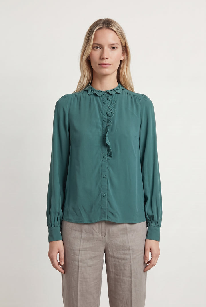 Blouse Verte - Taille XS/34 de la marque Sézane | PARAD120143 - Vendu par Paradigme - Image 1