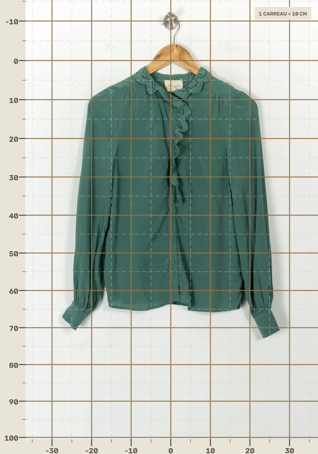 Blouse Verte - Taille XS/34 de la marque Sézane | PARAD120143 - Vendu par Paradigme - Image 4