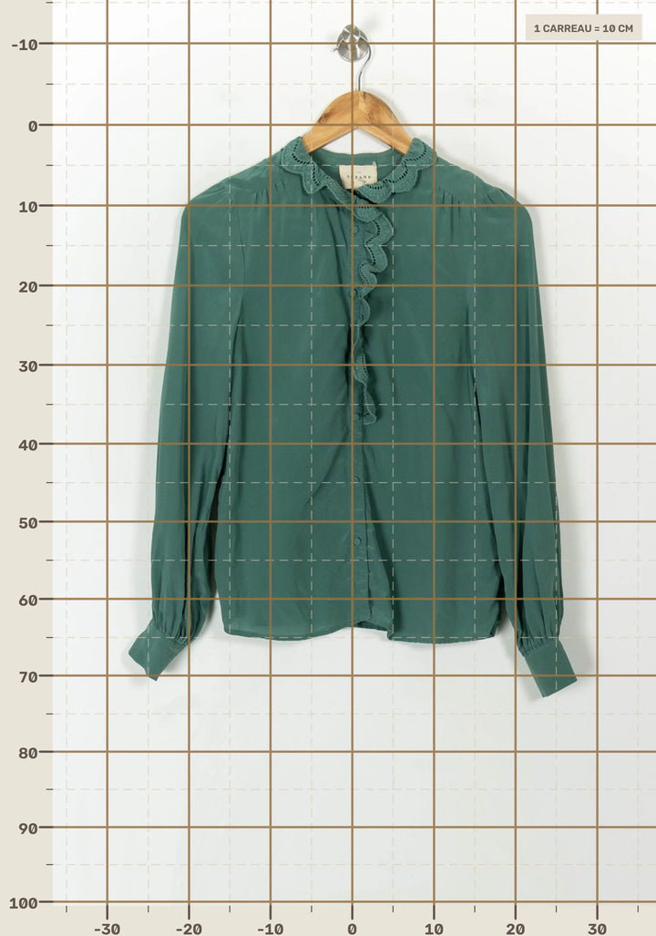 Blouse Verte - Taille XS/34 de la marque Sézane | PARAD120143 - Vendu par Paradigme - Image 4