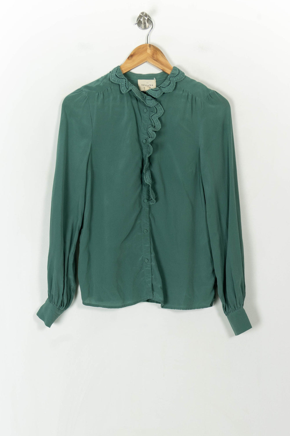 Blouse Verte - Taille XS/34 de la marque Sézane | PARAD120143 - Vendu par Paradigme - Image 2