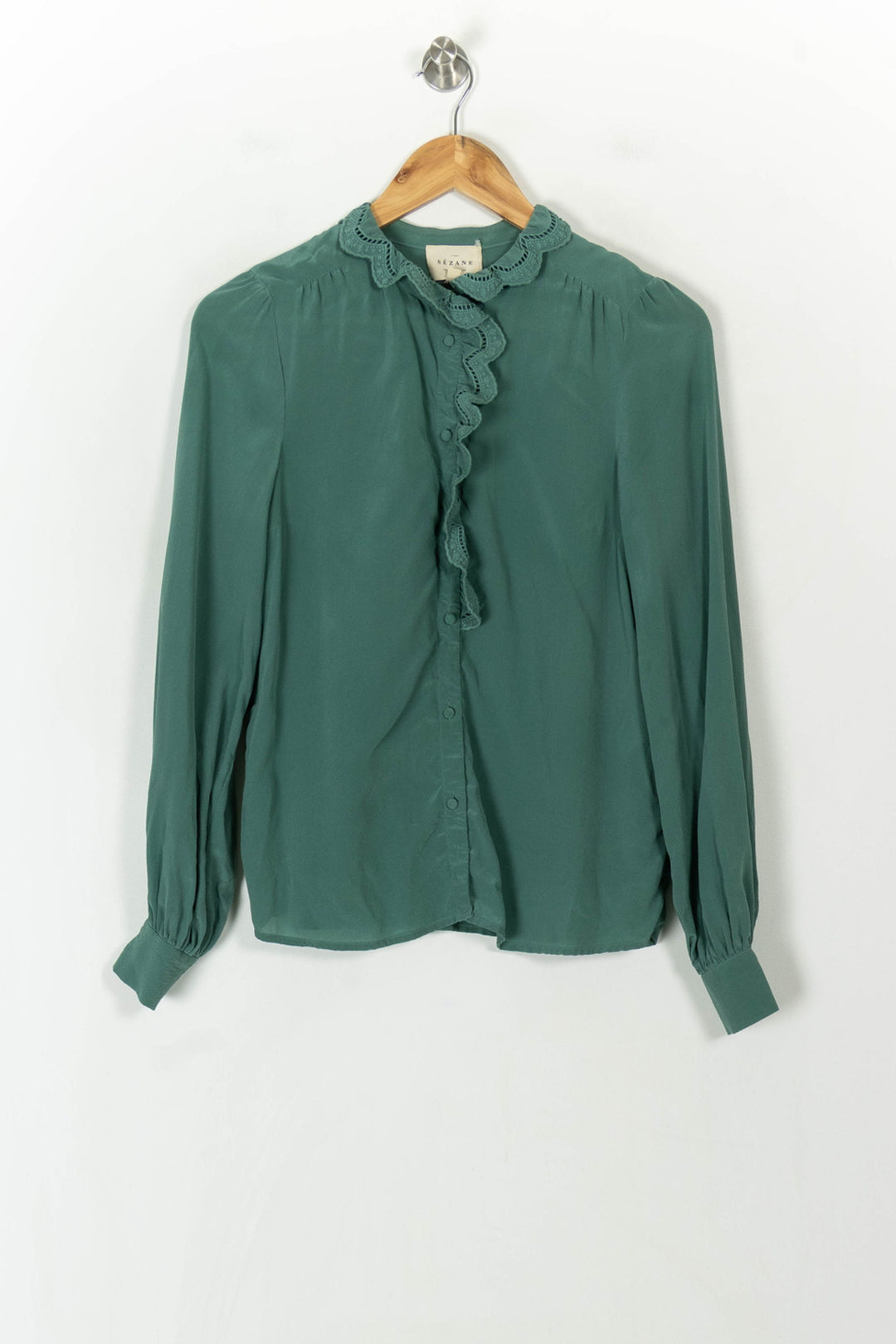 Blouse Verte - Taille XS/34 de la marque Sézane | PARAD120143 - Vendu par Paradigme - Image 2