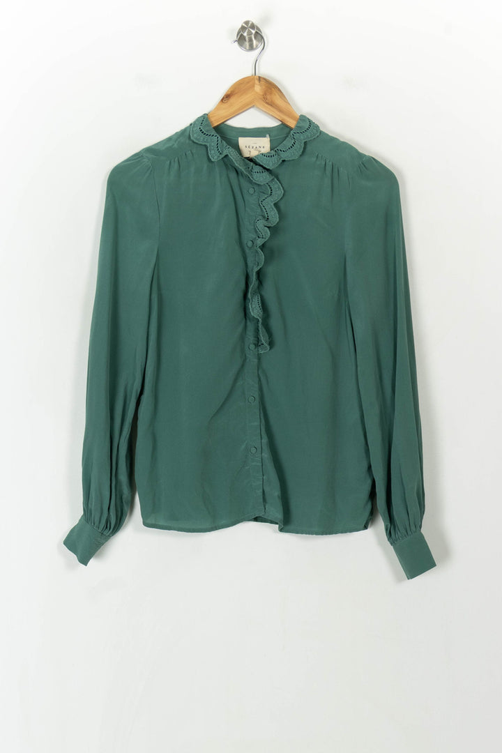 Blouse Verte - Taille XS/34 de la marque Sézane | PARAD120143 - Vendu par Paradigme - Image 2