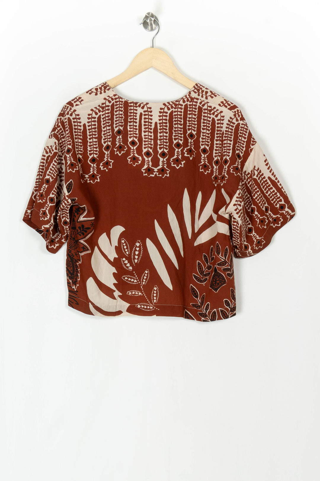 Blouse Marron et Beige - Taille M/38 de la marque La Fée Maraboutée | PARAD120149 - Vendu par Paradigme - Image 5