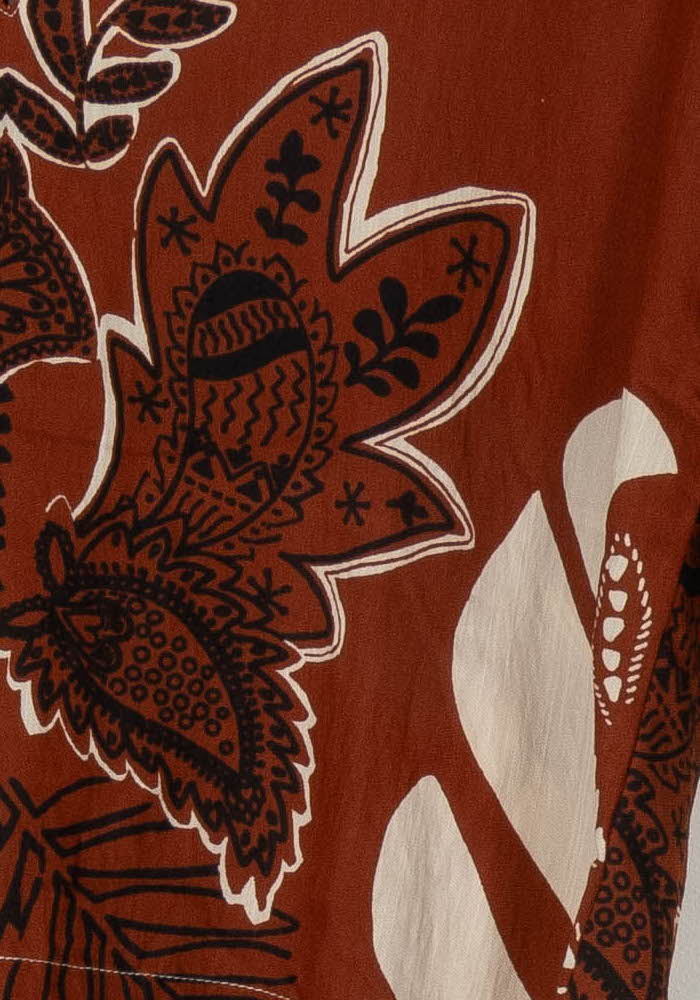 Blouse Marron et Beige - Taille M/38 de la marque La Fée Maraboutée | PARAD120149 - Vendu par Paradigme - Image 3
