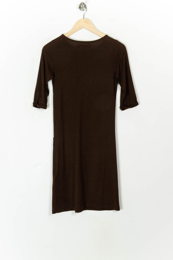 Robe Midi Marron - Taille XS/34 de la marque Sessùn | PARAD120154 - Vendu par Paradigme - Image 5