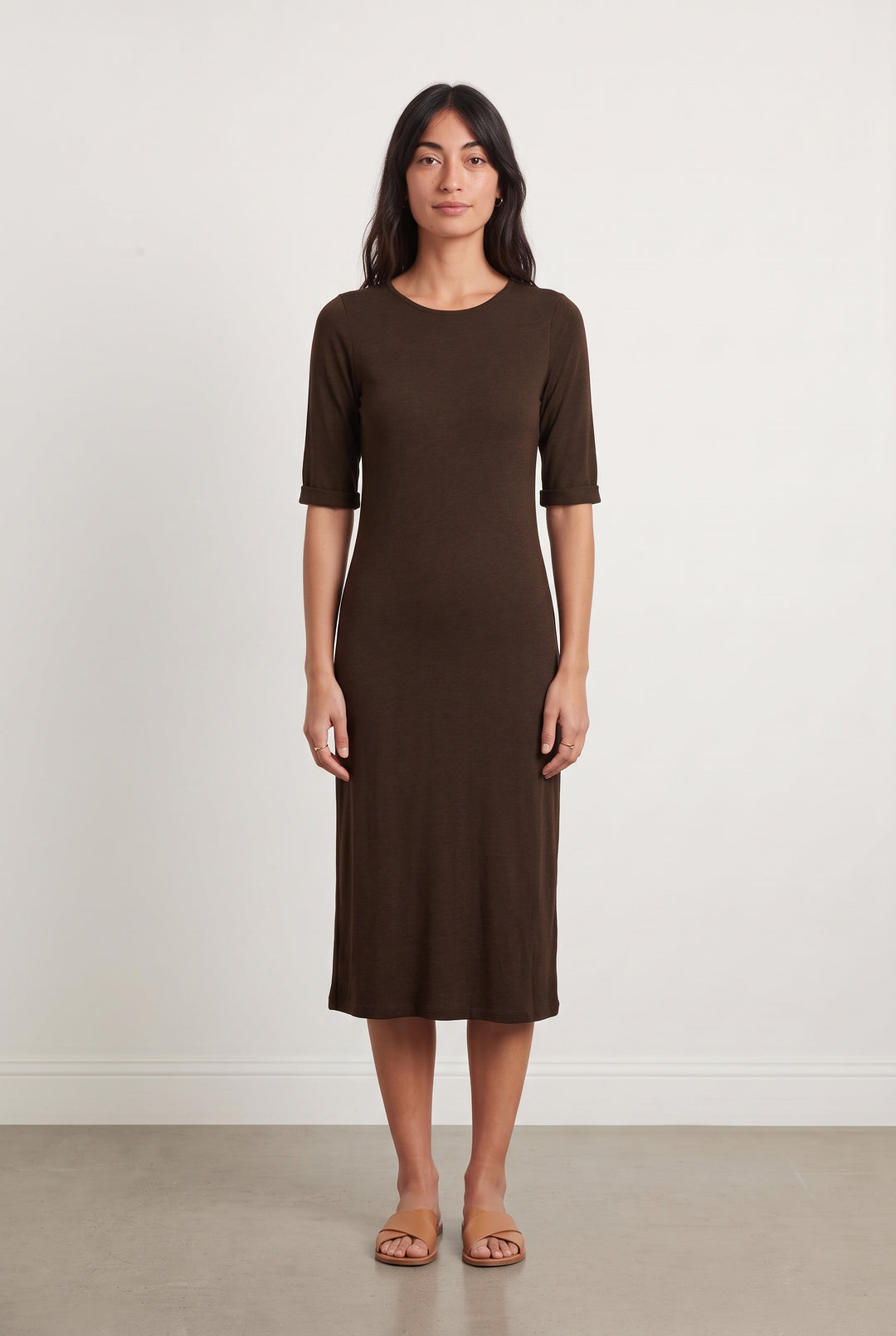 Robe Midi Marron - Taille XS/34 de la marque Sessùn | PARAD120154 - Vendu par Paradigme - Image 1