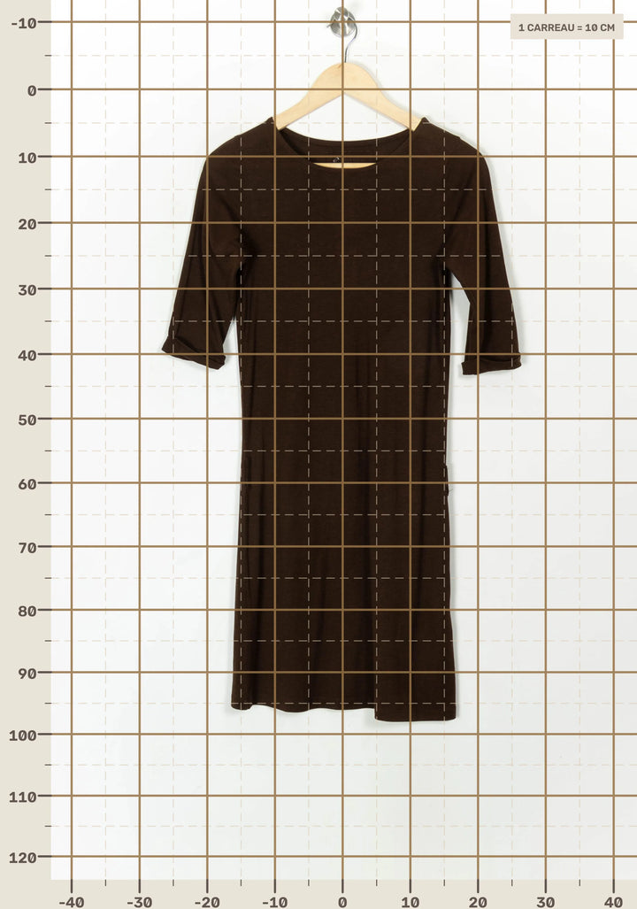 Robe Midi Marron - Taille XS/34 de la marque Sessùn | PARAD120154 - Vendu par Paradigme - Image 4