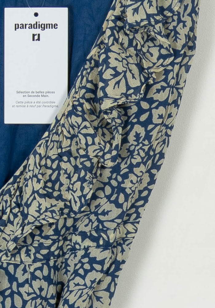 Robe Longue Bleue et Écrue - Taille S/36 de la marque Petite Mendigote | PARAD120157 - Vendu par Paradigme - Image 3