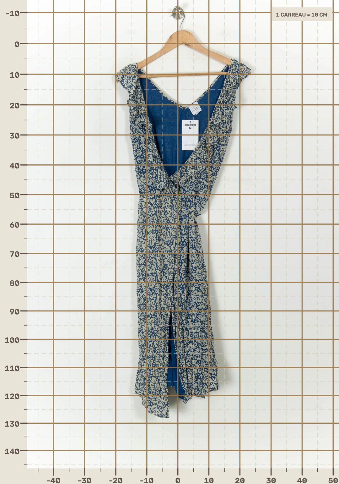 Robe Longue Bleue et Écrue - Taille S/36 de la marque Petite Mendigote | PARAD120157 - Vendu par Paradigme - Image 4